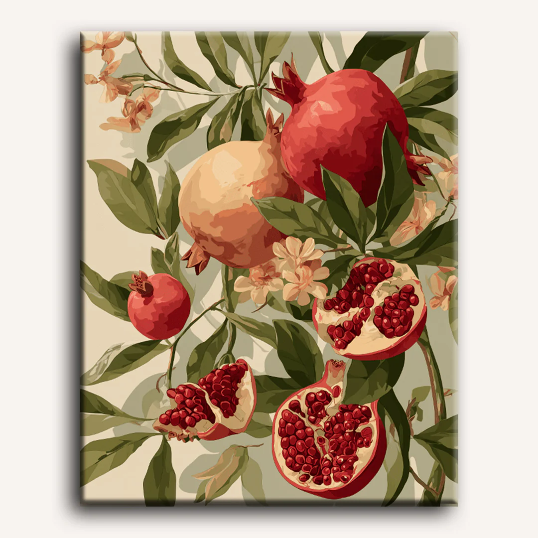 Blooming pomegranates | Paint by Number - Image 2