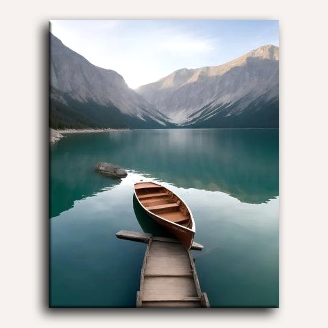 Boat on the Lake | Paint by Numbers - Image 2