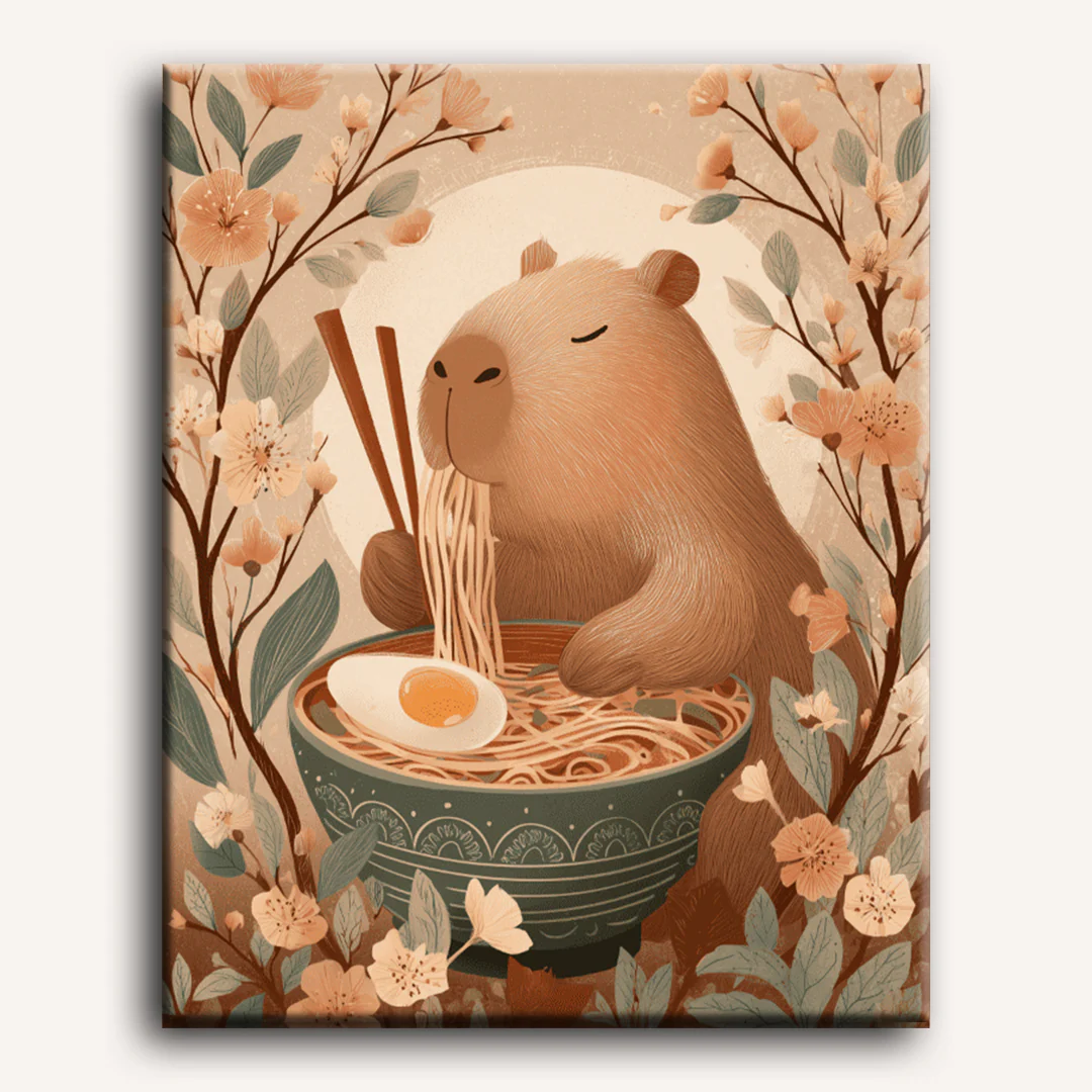 Capybara`s noodles | Paint by Number - Image 2