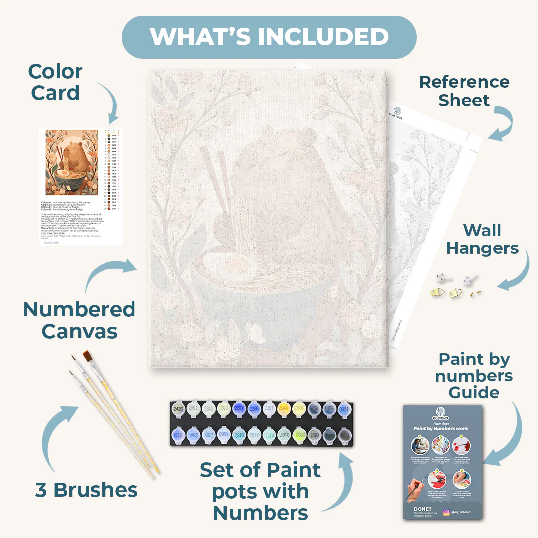 Capybara`s noodles | Paint by Number - Image 3
