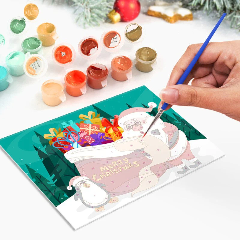 Paint by Numbers Christmas Cards - 6 Pieces - Image 7
