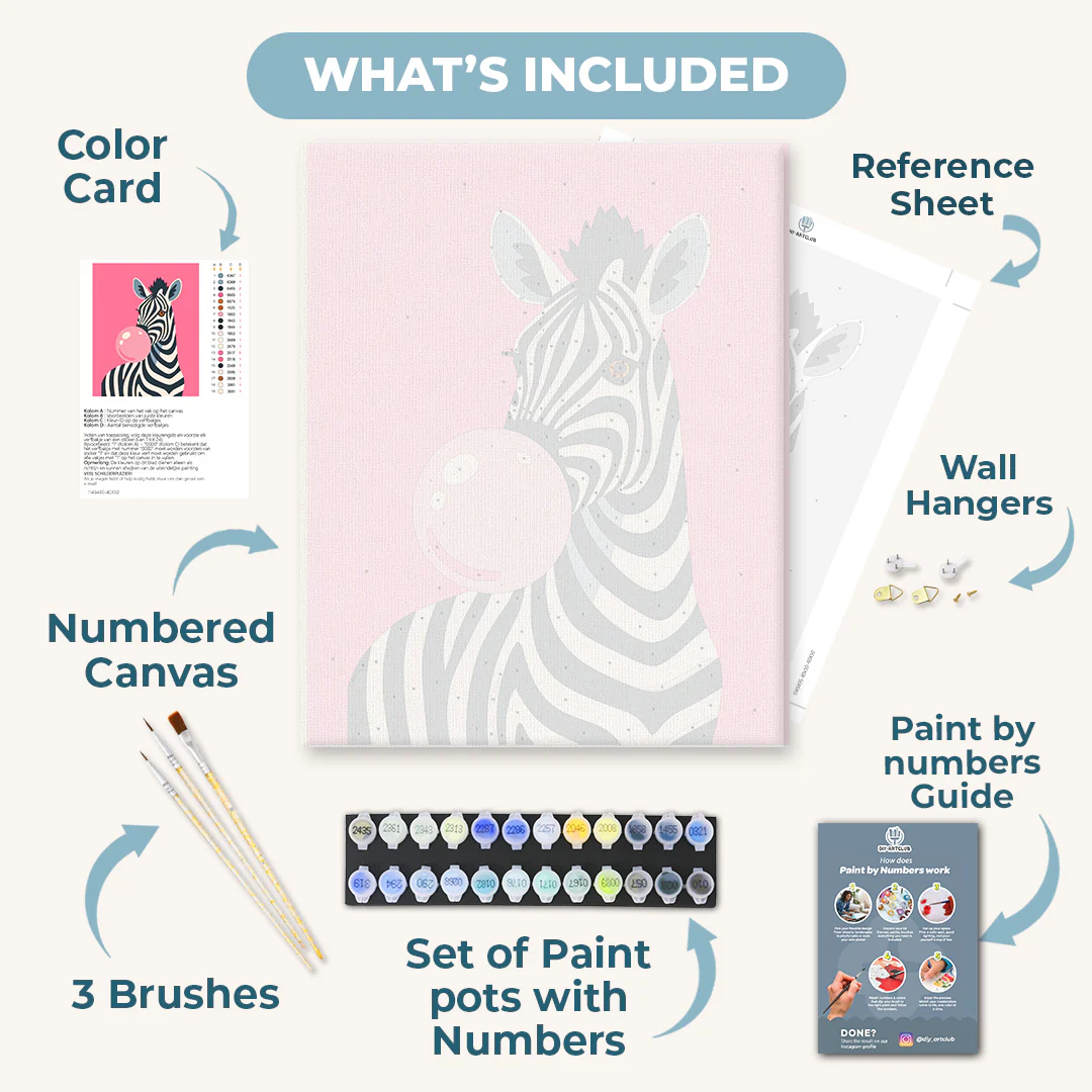Chewing gum Zebra | Paint by Number - Image 3
