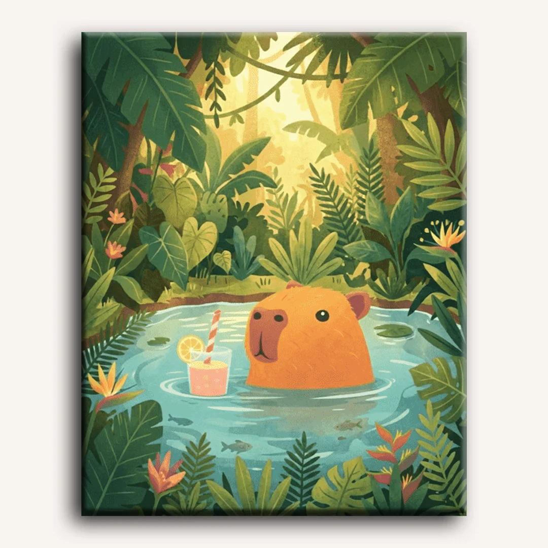 Chilling capybara | Paint by Number - Image 2