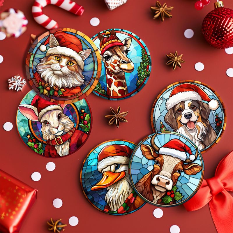 Christmas Coasters | 6 Pieces | Paint by Numbers - Image 6