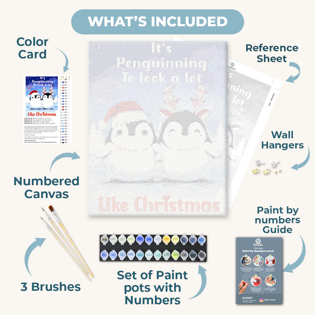 Christmas Penguins - By Tiny Tami | Paint by Number - Image 3