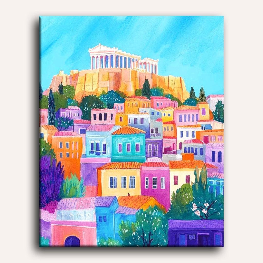 Colorful Athens | Paint by Numbers - Image 2
