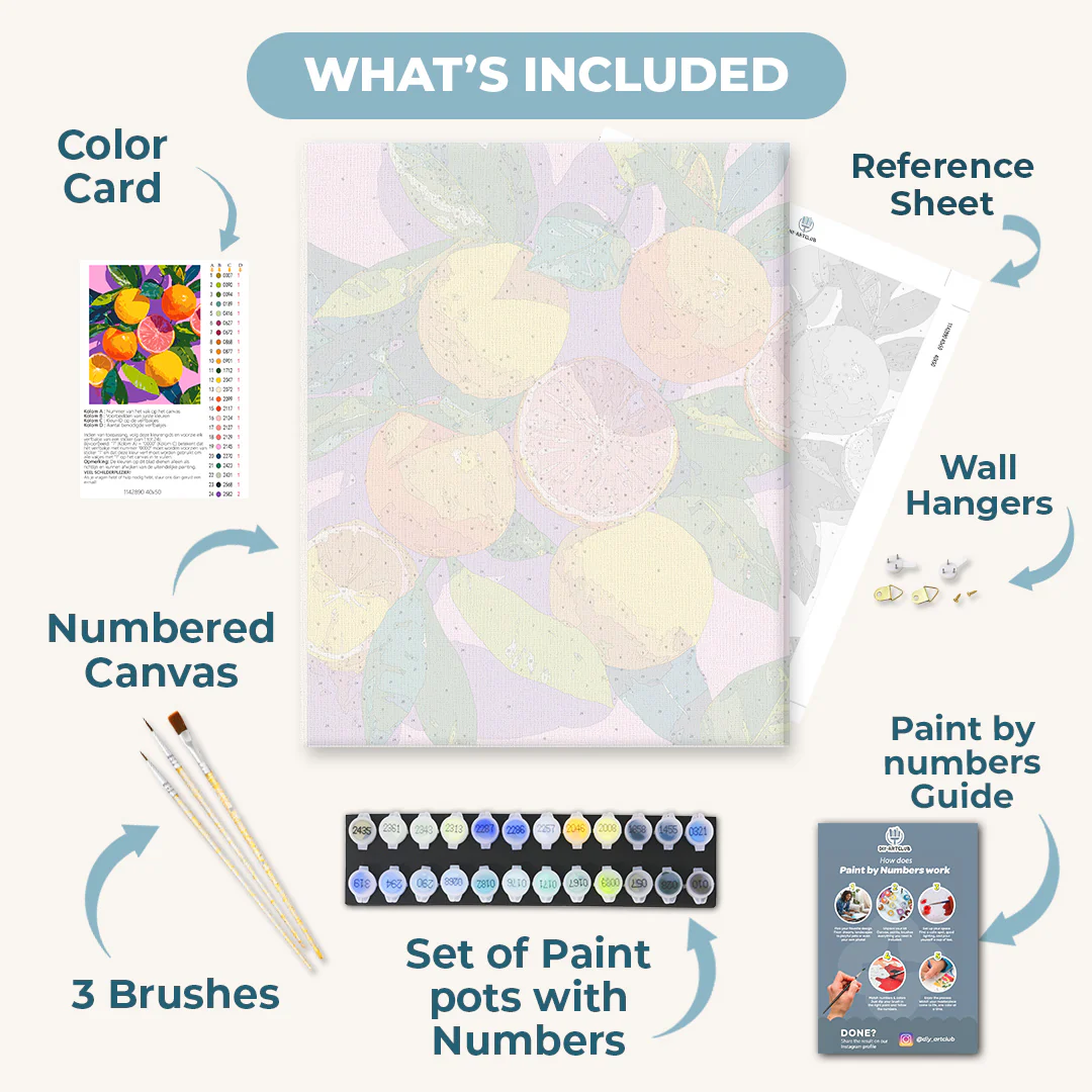 Colorful Citrus Fruits| Paint by Number - Image 3