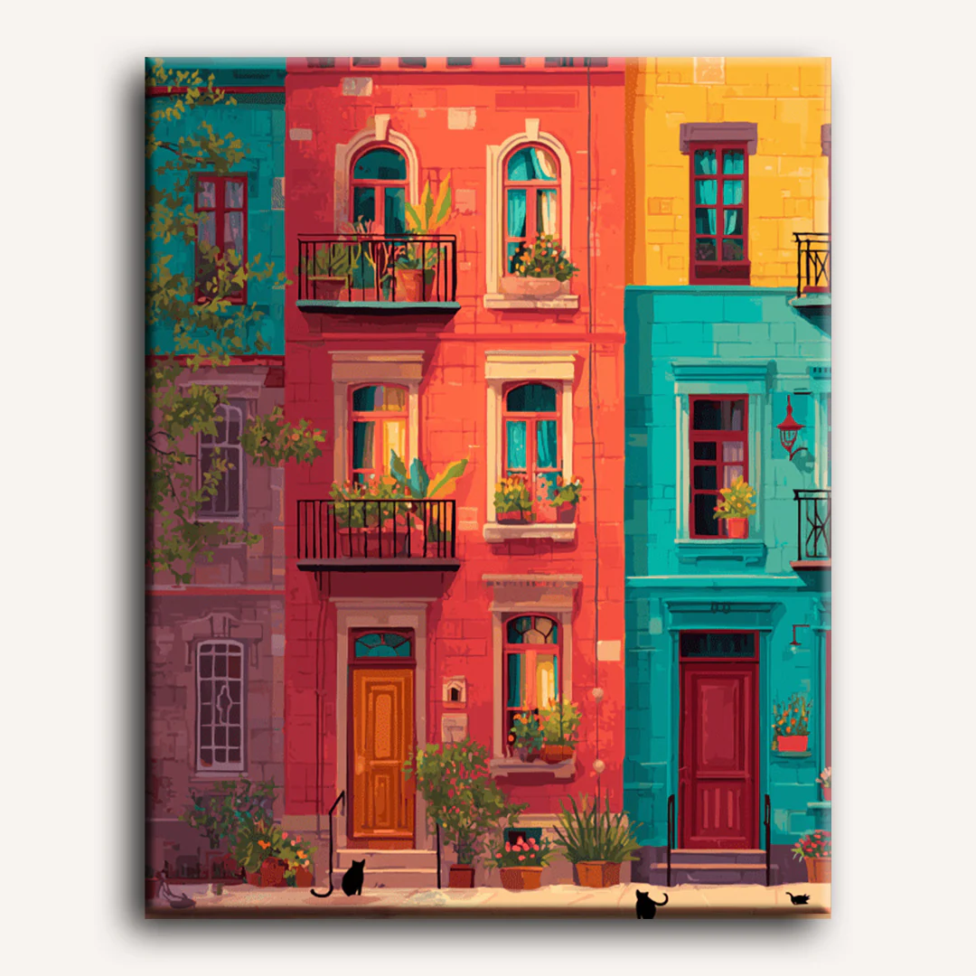 Colorful facades | Paint by Number - Image 2