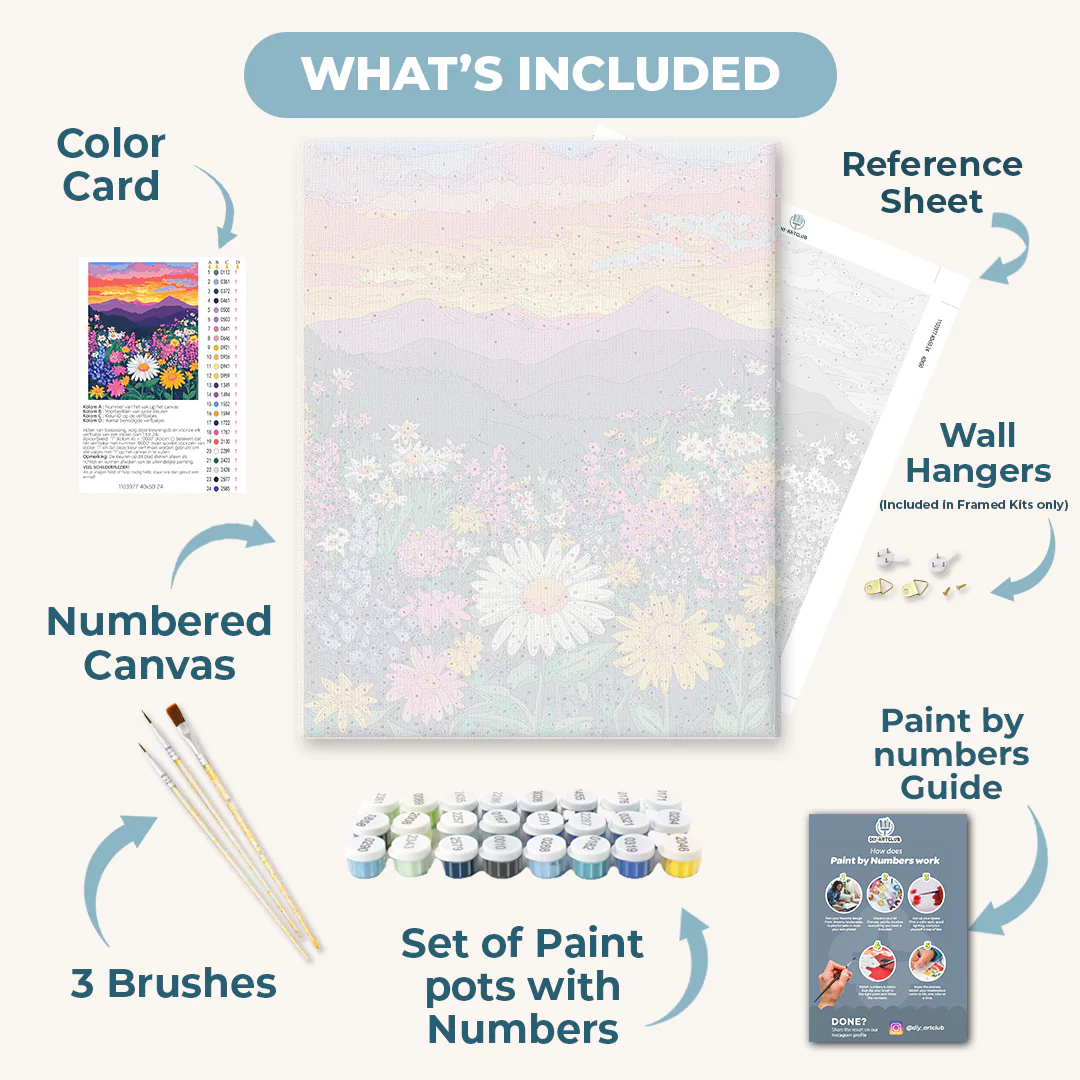 Colorful flower landscape | Paint by Numbers - Image 3