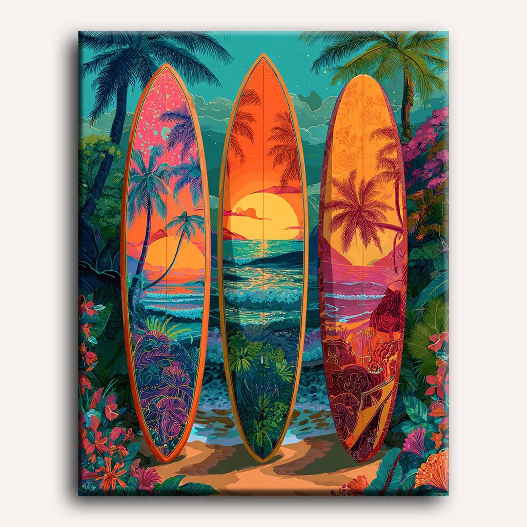Colorful surfboards | Paint by Number - Image 2