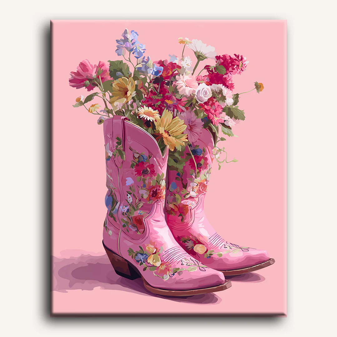 Cowboy Floral boots | Paint by Number - Image 2