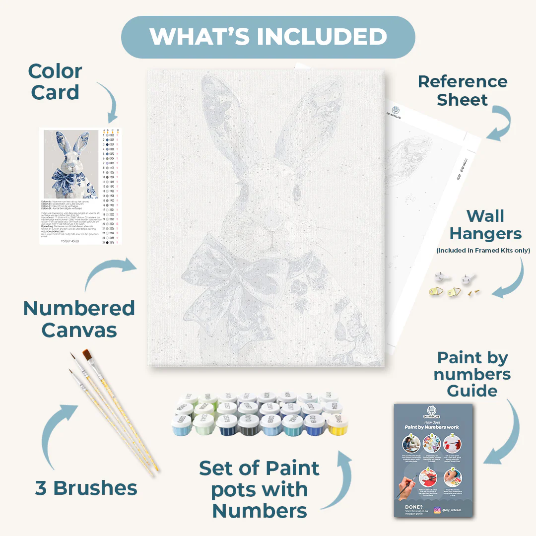 Delft Blue Bunny | Paint by Number - Image 3