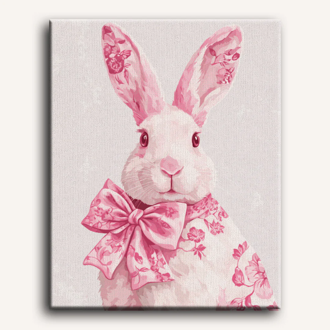 Delft Pink Bunny | Paint by Number - Image 2