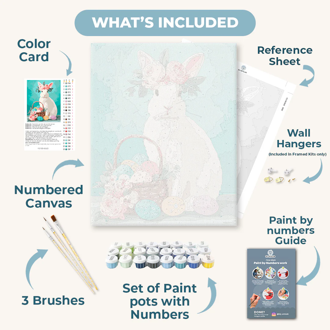 Elegant Easter bunny | Paint by Number - Image 3