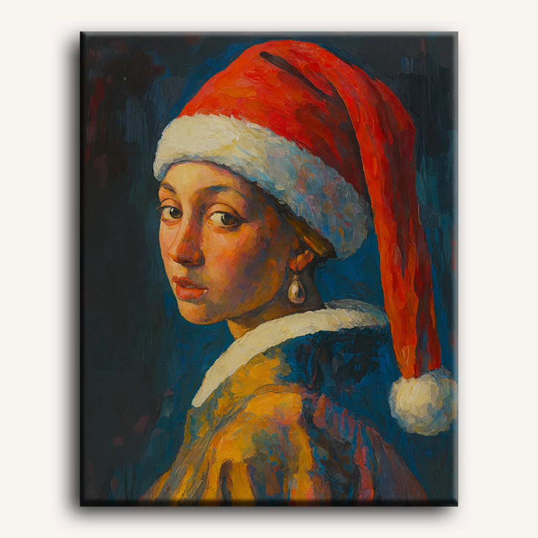 Festive girl with pearl earring | Paint by Number - Image 2