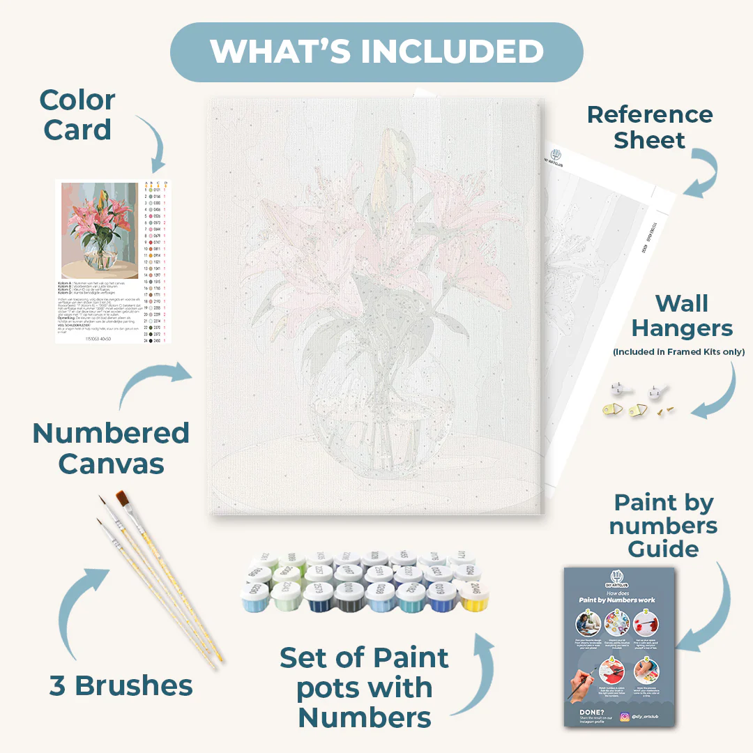 Gentle lilies | Paint by Number - Image 3