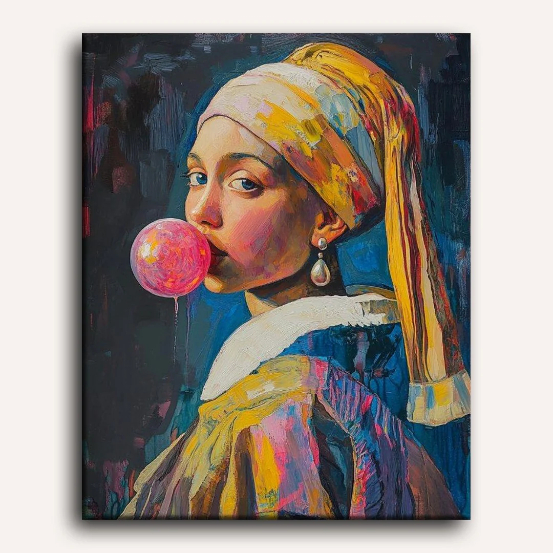 Girl with a pearl earring Bubblegum | Paint by Numbers - Image 2