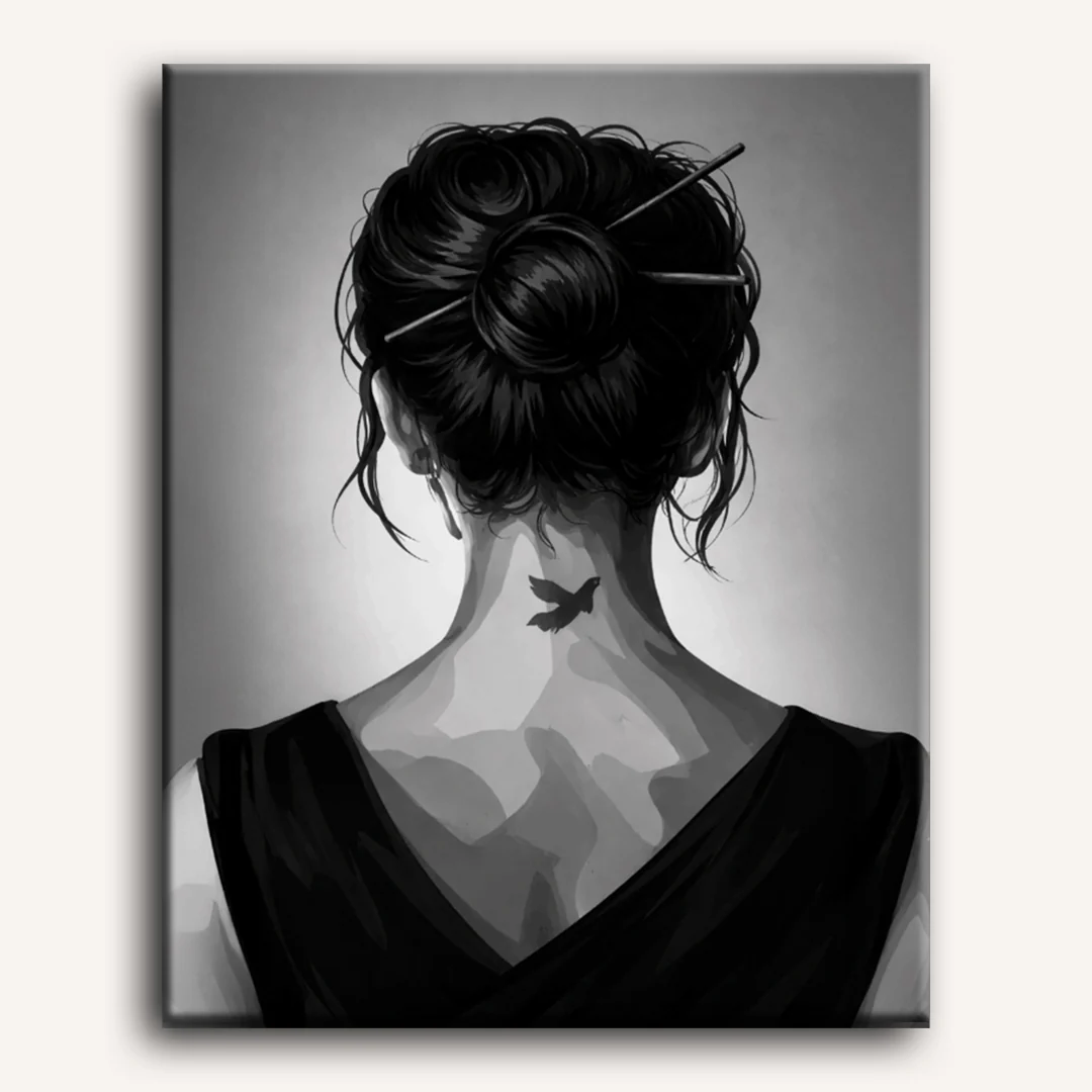 Girl with tattoo | Paint by Number - Image 2