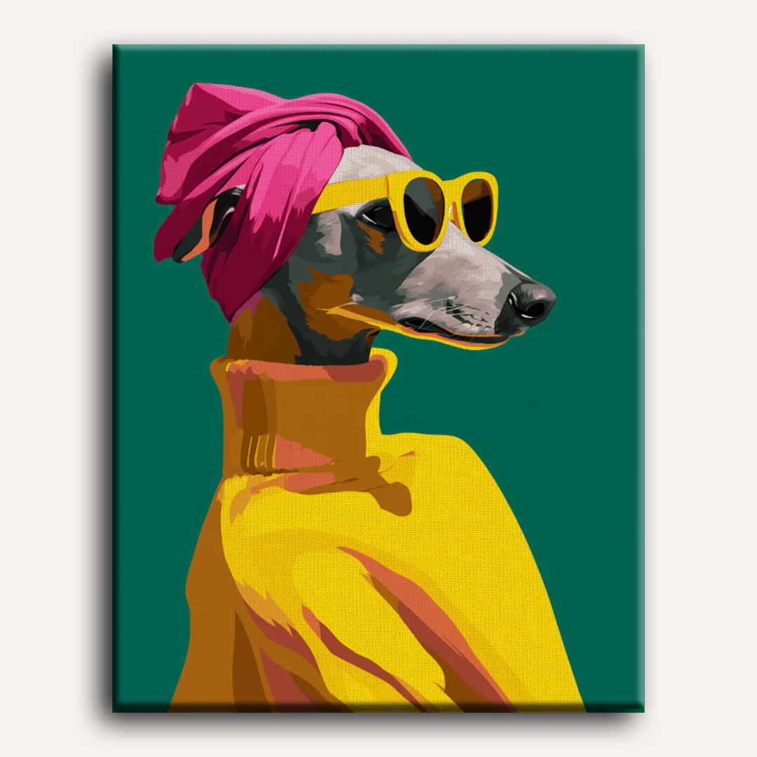 Greyhound in Style | Paint by Number - Image 2