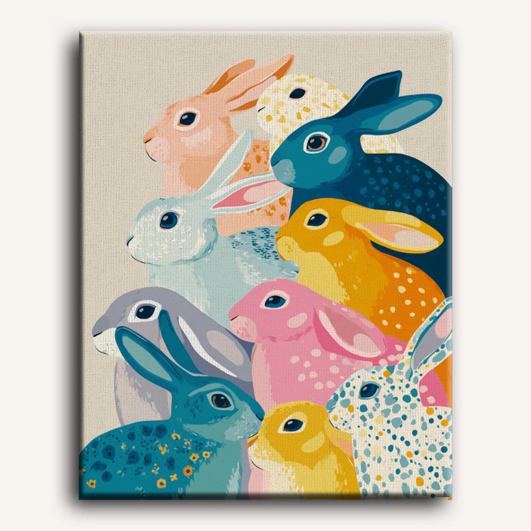 Hiding Rabbits | Paint by Number - Image 2