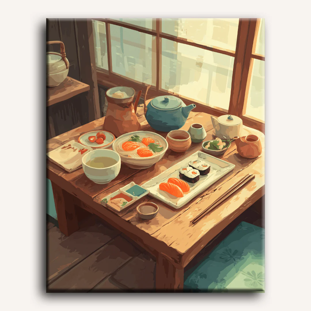 Japanese dinner | Paint by Number - Image 2