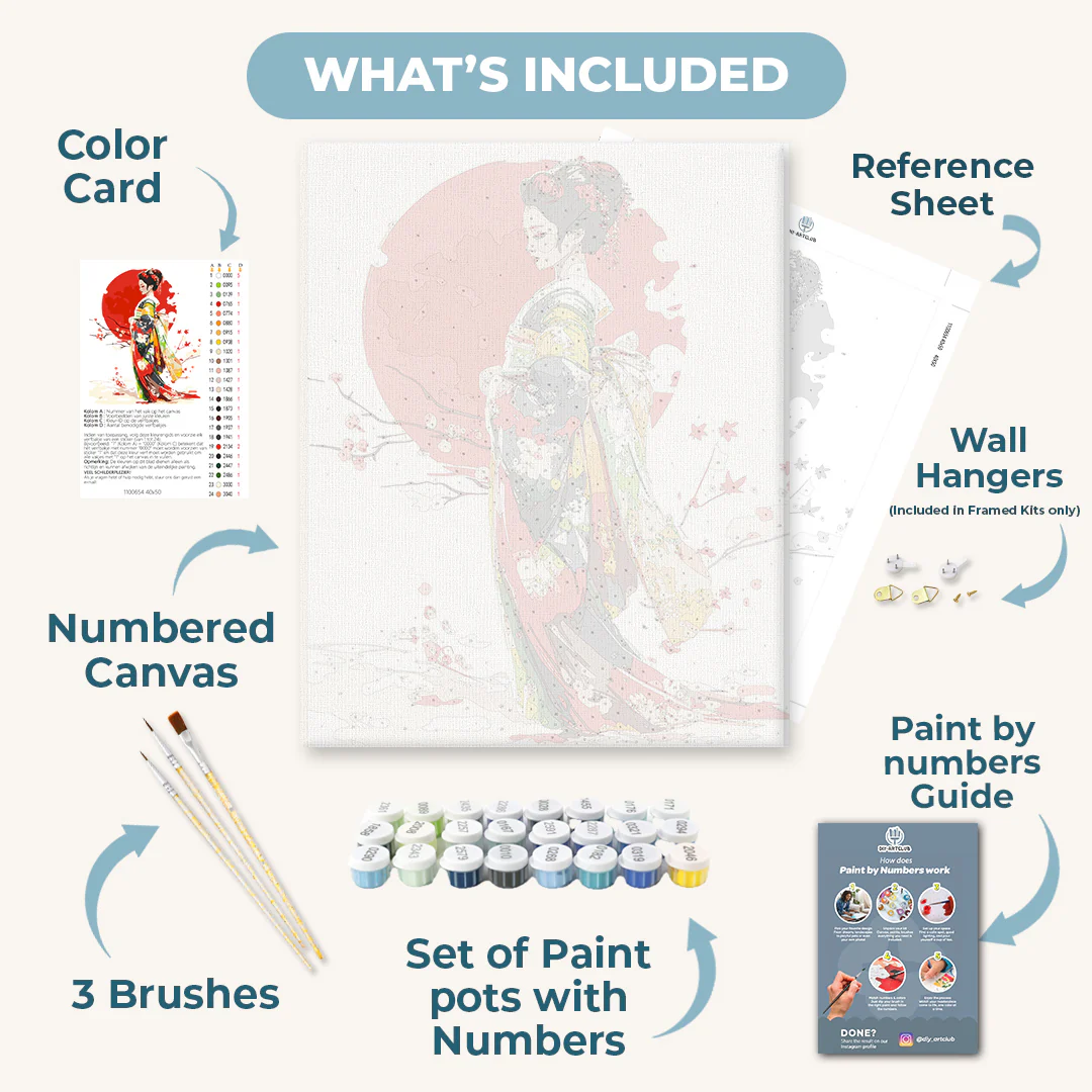 Japanese Geisha | Paint by Numbers - Image 3