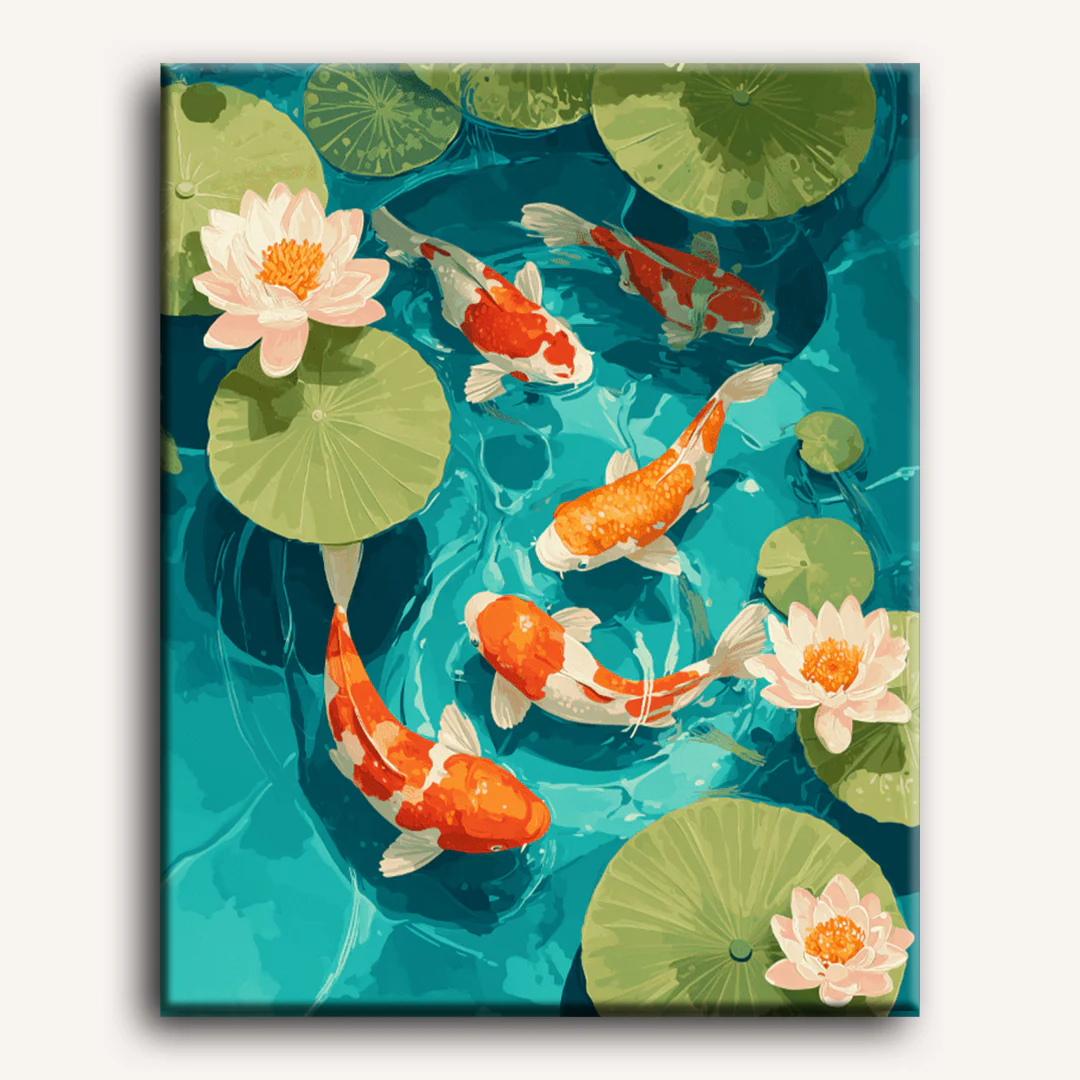 Koi pond | Paint by Number - Image 2