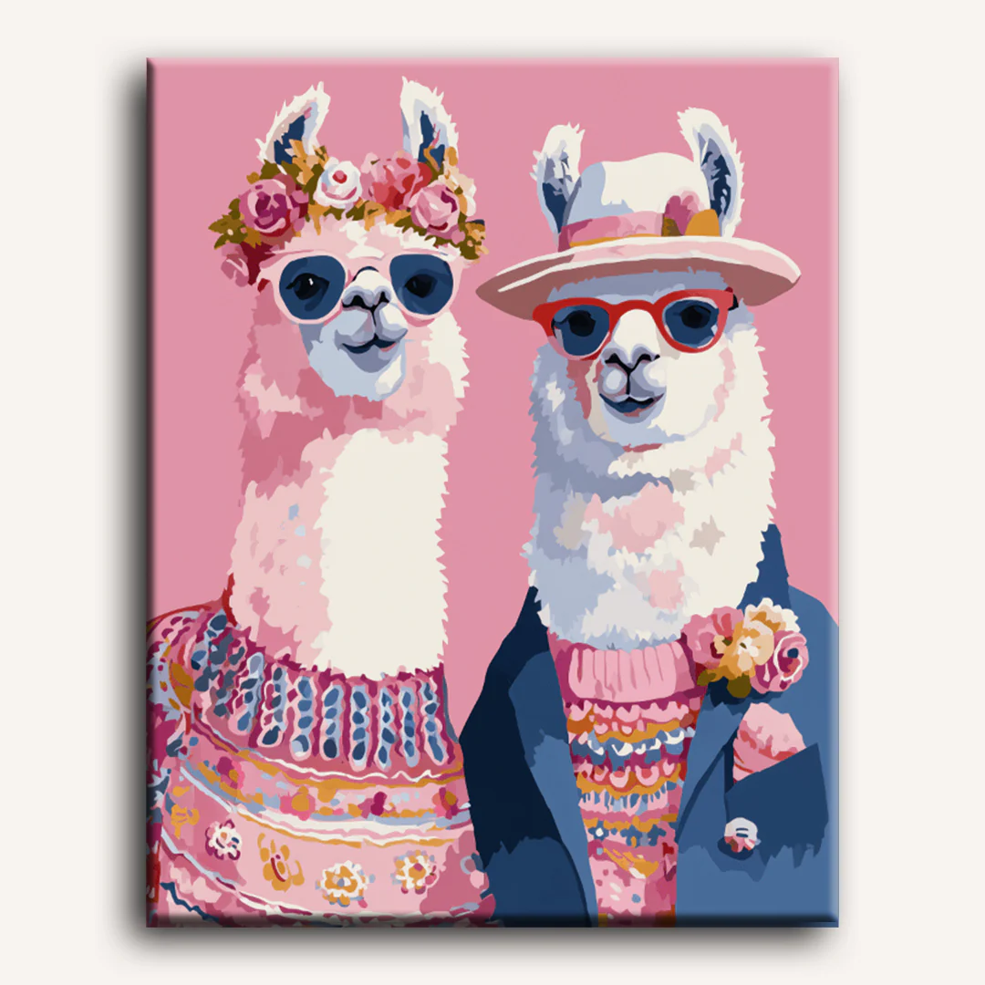 Lama’s couple | Paint by Number - Image 2