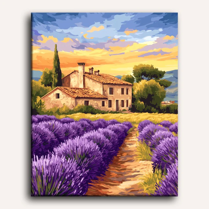 Lavender field in France | Paint by Number - Image 2