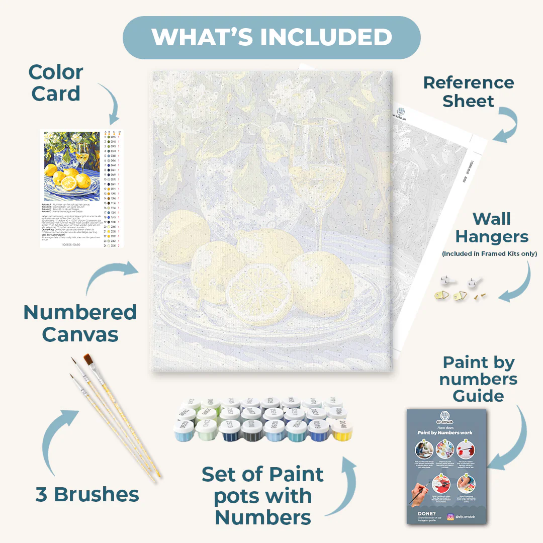 Lemons and Wine | Paint by Numbers - Image 3