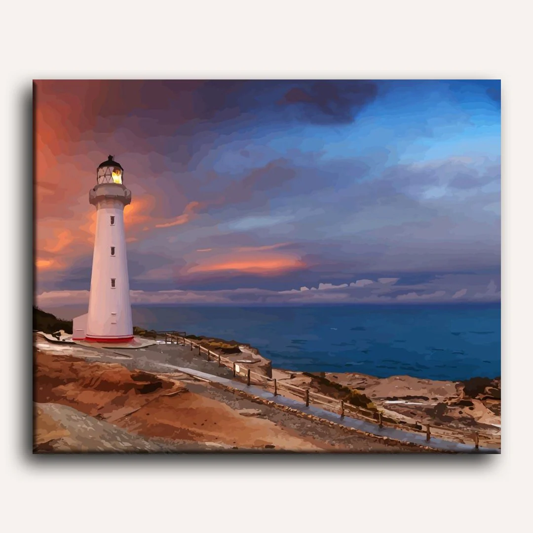 Lighthouse Point | Paint by Numbers - Image 2
