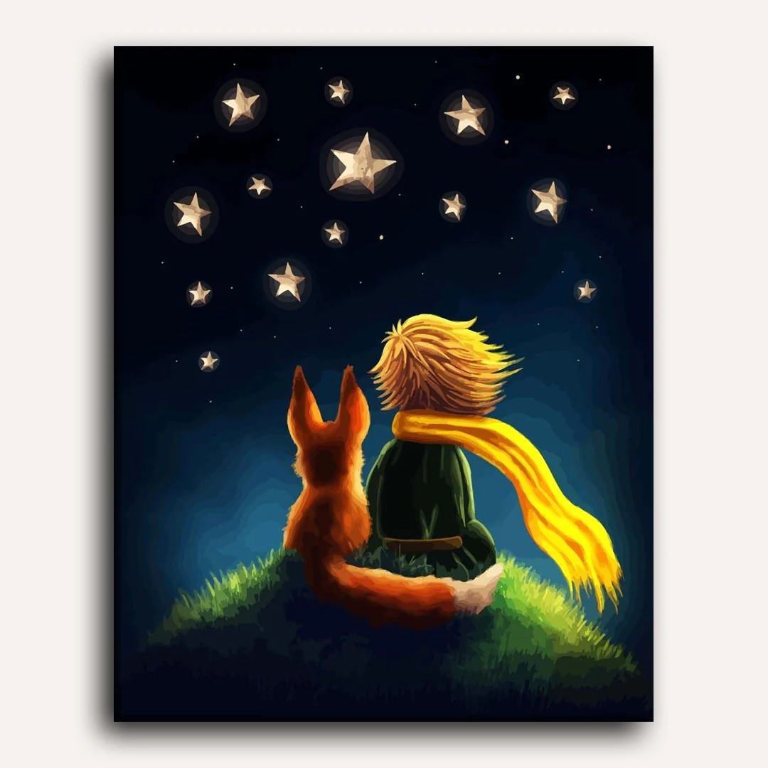 Little Boy and Fox | Paint by Numbers - Image 2