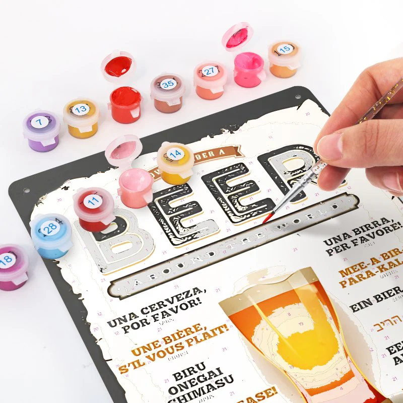 Metal Paint by Number Poster – Beer around the world - Image 2