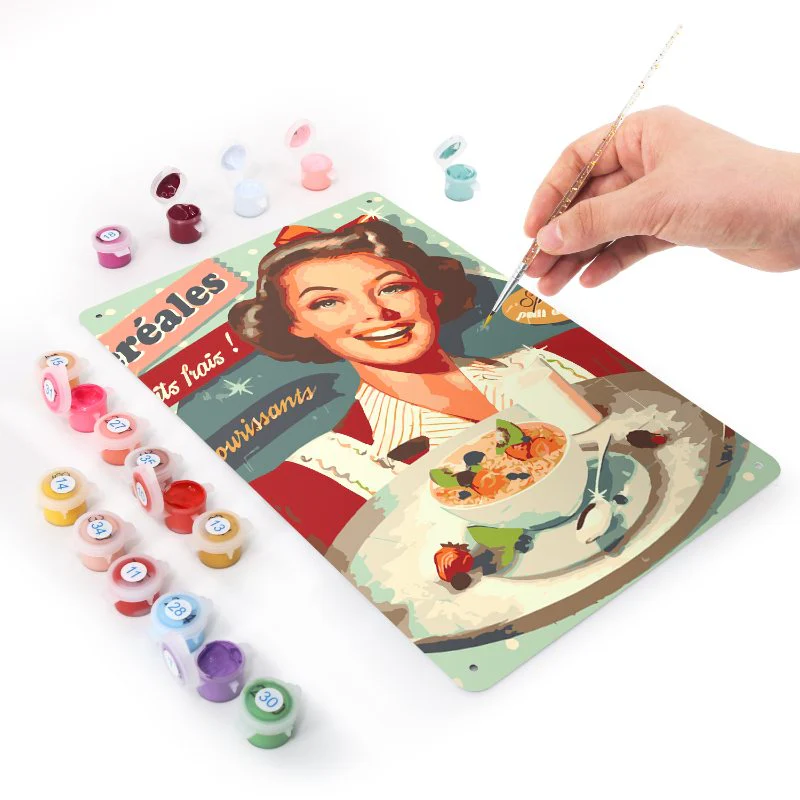 Metal Paint by Number Poster – Breakfast - Image 3