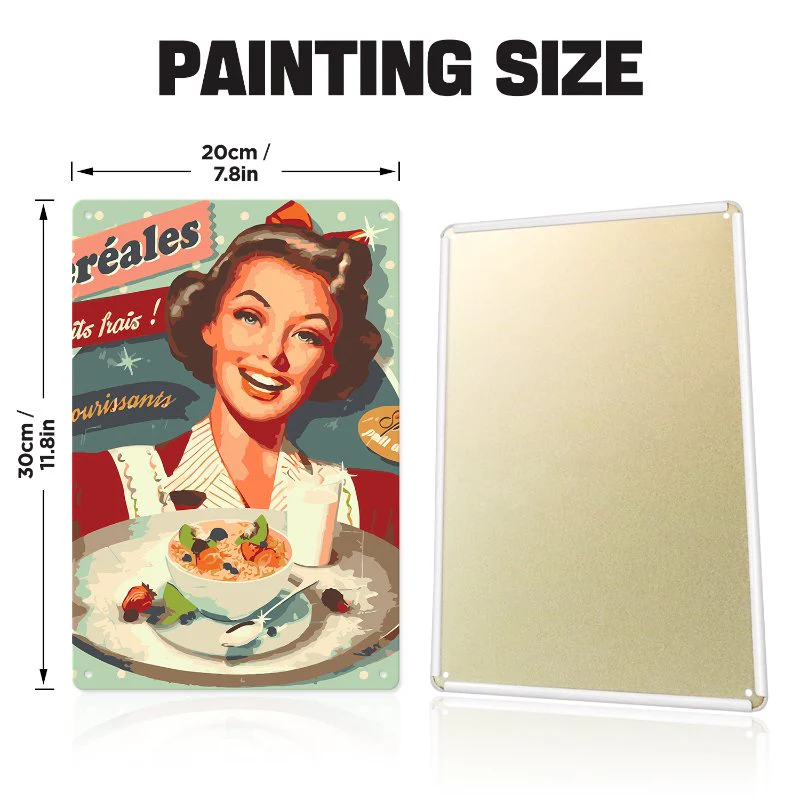 Metal Paint by Number Poster – Breakfast - Image 4