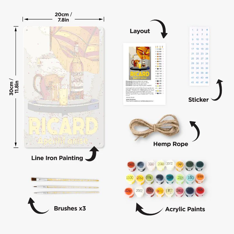 Metal Paint by Number Poster – Ricard Aperitif - Image 7
