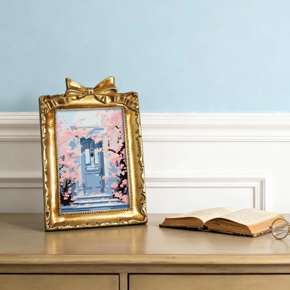 Mini Painting with Picture Frame – Blossoms at the Door - Image 6