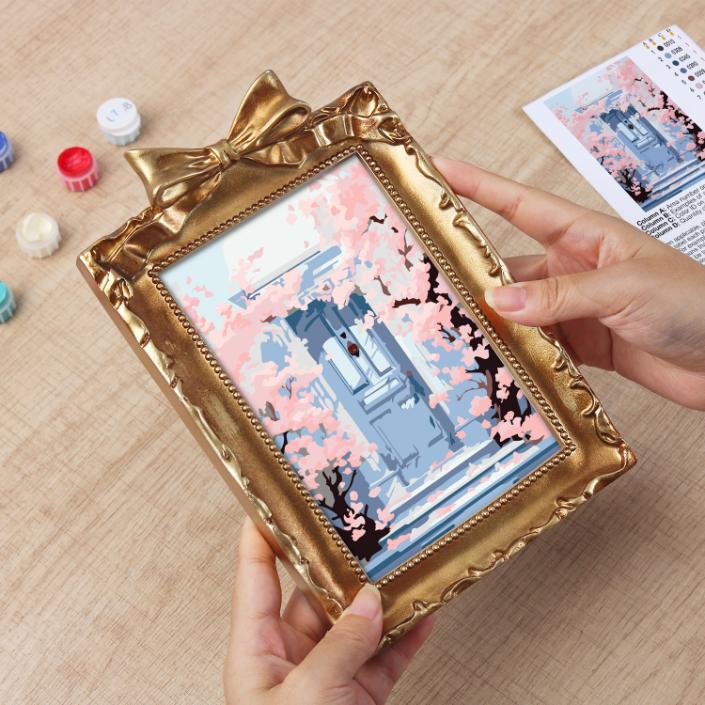 Mini Painting with Picture Frame – Blossoms at the Door - Image 7