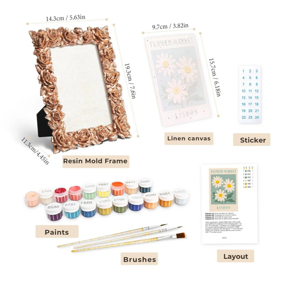 Mini Painting with Picture Frame – Flower Market Lisbon - Image 10