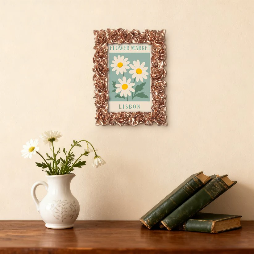 Mini Painting with Picture Frame – Flower Market Lisbon - Image 9
