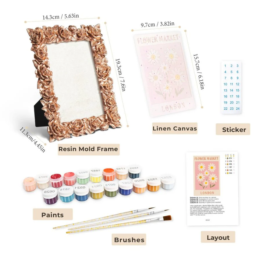 Mini Painting with Picture Frame – Flower Market London - Image 2