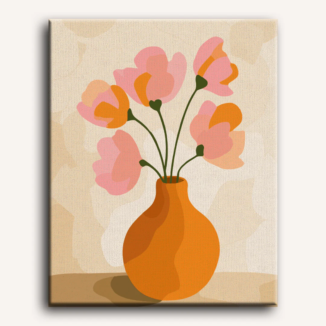 Modern Pink Bouquet | Paint by Number - Image 2