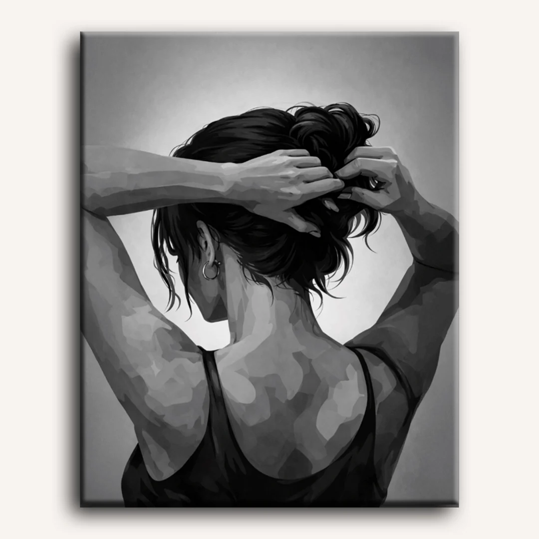 Monochrome lady | Paint by Number - Image 2