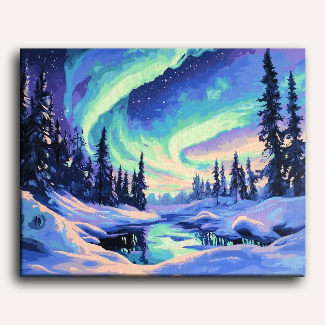 Northern Lights in Lapland | Paint by Numbers - Image 2