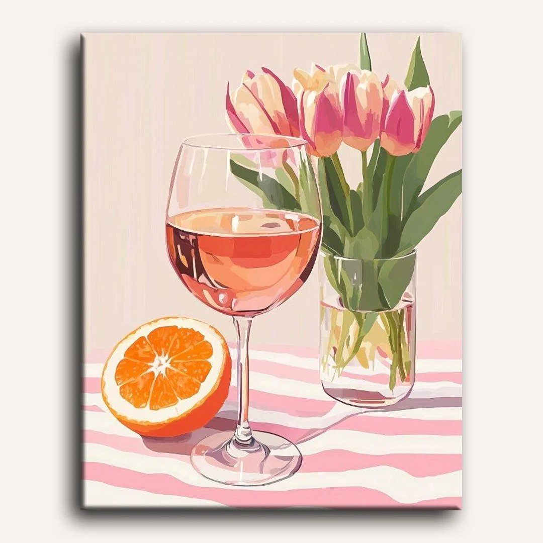 Orange wine and Tulips | Paint by Numbers - Image 2