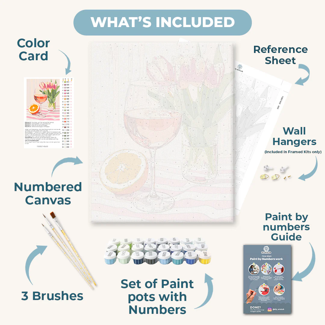 Orange wine and Tulips | Paint by Numbers - Image 3