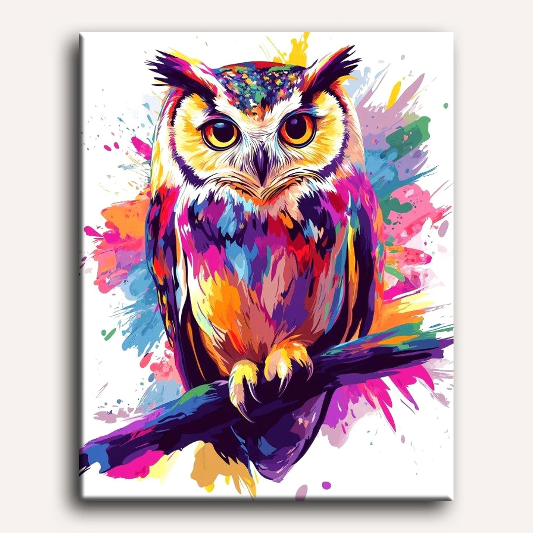 Owl - Color Splash | Paint by Numbers - Image 2