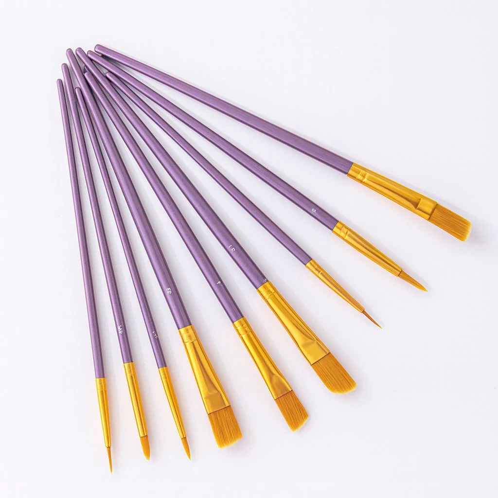 Paint Brush Set 10 Pieces | Paint by Numbers - Image 2