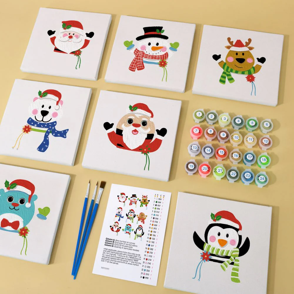 Paint by Number - 9 Mini Paintings | Christmas Set - Image 3