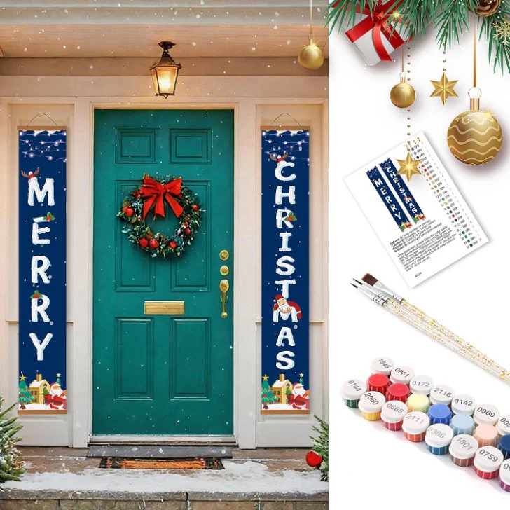 Paint-by-Number Door Panels – Merry Christmas Set - Image 2